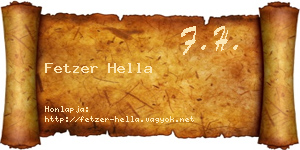Fetzer Hella névjegykártya